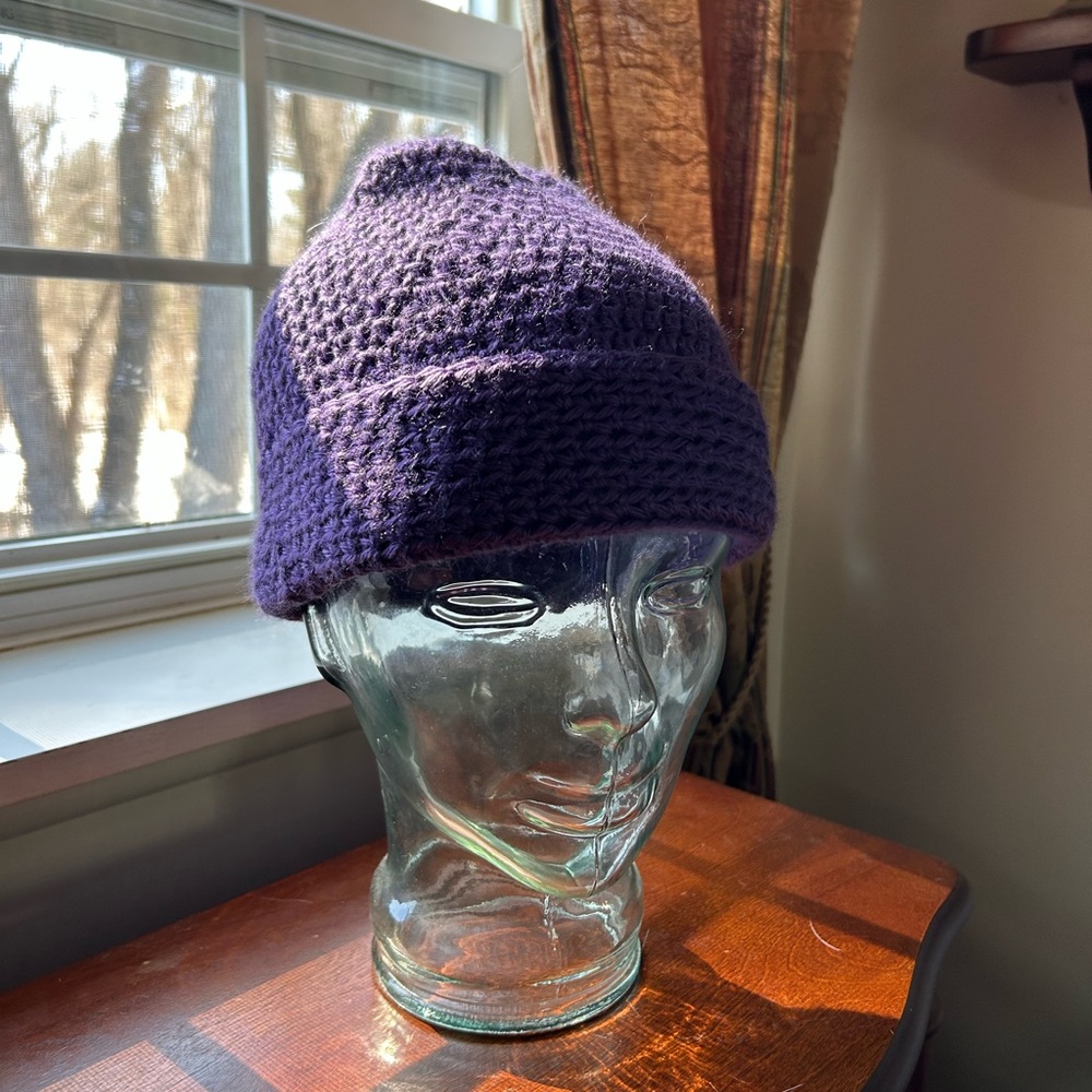 Handmade Purple crochet Beanie